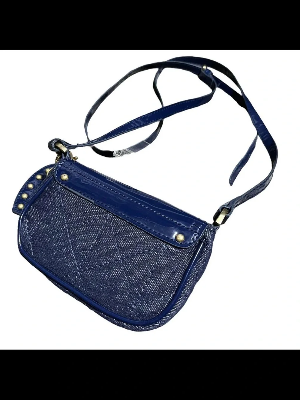 Mulberry Navy Quilted Denim and Leather Crossbody Bag